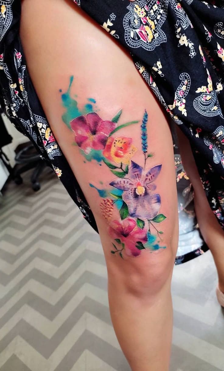 Watercolor tattoo style